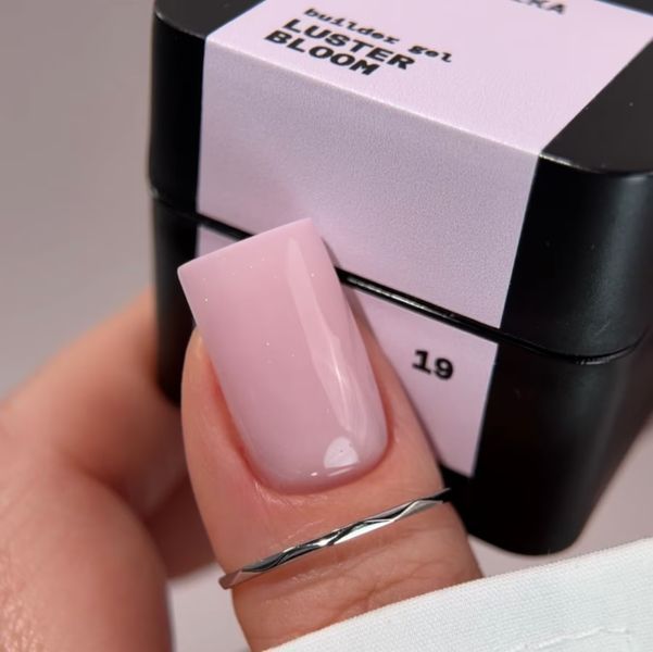 Гель BIBLIOTEKA Моделюючий гель Builder Gel № 19 LUSTER Bloom - Рожевий із шиммером, 30 мл 4821311003056 фото