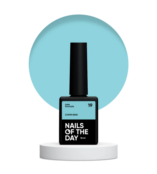 Nailsoftheday Cover base NEW Formula 19 — ніжно-блакитне камуфлююче базове покриття для нігтів, 10 мл 4828365000000 фото